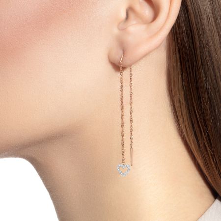 Серьги с 28 бриллиантами 0.14 карат из красного золота 136321