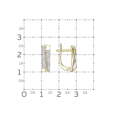 Серьги с 36 бриллиантами из лимонного золота 129649