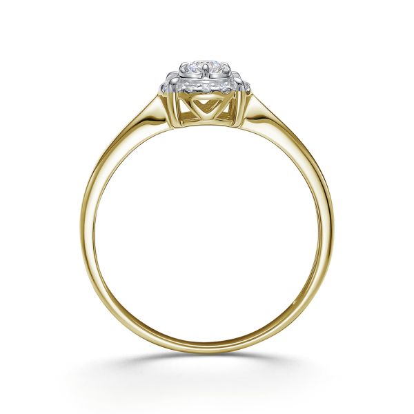 Кольцо с 13 бриллиантами из лимонного золота 99402