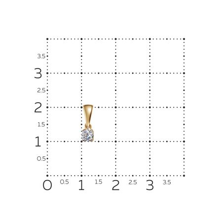 Подвеска с бриллиантом 0.205 карат из красного золота 142881