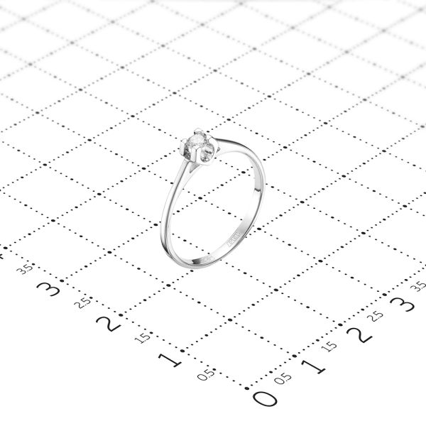 Кольцо с бриллиантом 0.095 карат из белого золота 55217