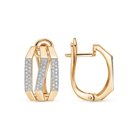 Серьги с 104 бриллиантами 0.416 карат из красного золота 138873