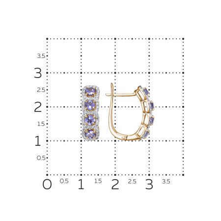 Серьги с 8 танзанитами и 94 бриллиантами из красного золота 129551