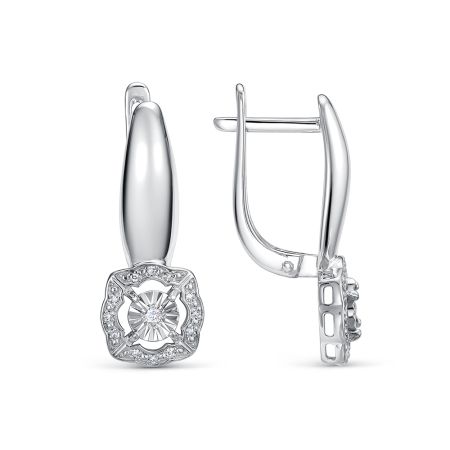 Серьги с 26 бриллиантами из белого золота 142807