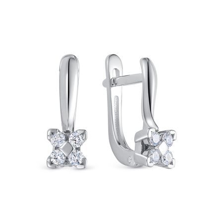 Серьги с 8 бриллиантами 0.257 карат из белого золота 123762