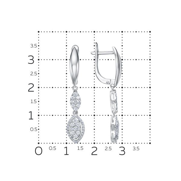 Серьги с 84 бриллиантами из белого золота 134418
