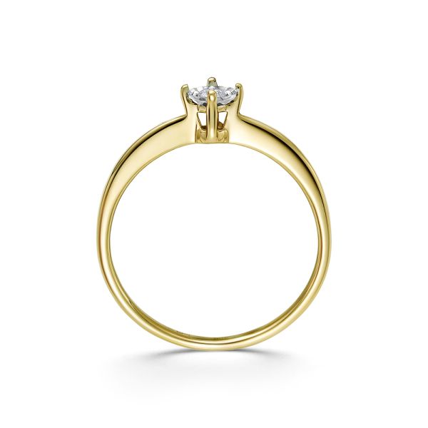 Кольцо с бриллиантом 0.055 карат из комбинированного золота 86973
