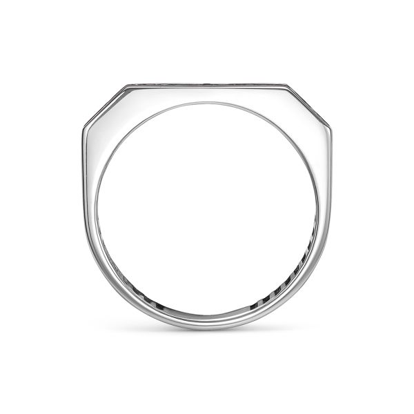 Кольцо с 19 черными бриллиантами из белого золота 141703