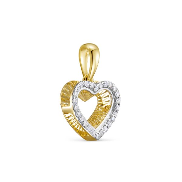 Подвеска с 26 бриллиантами 0.13 карат из лимонного золота 136936