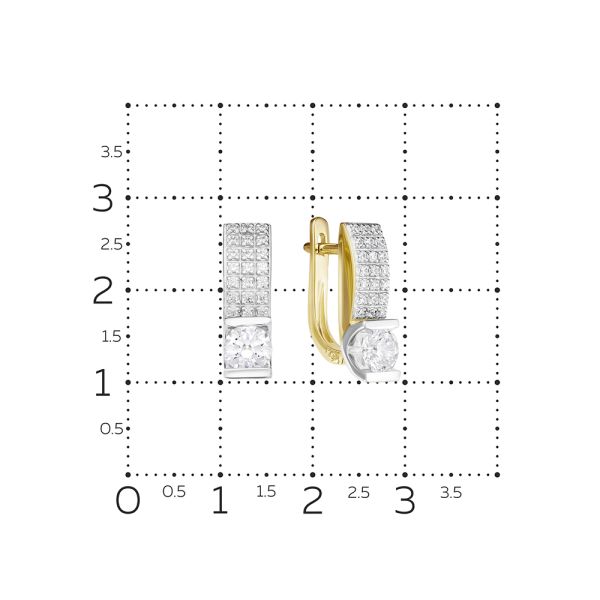 Серьги с 44 бриллиантами из лимонного золота 112895