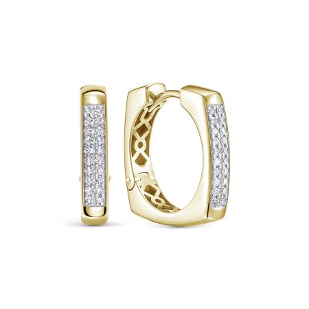 Серьги с 40 бриллиантами 0.2 карат из лимонного золота 144598