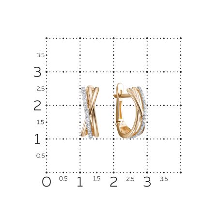 Серьги с 34 бриллиантами 0.17 карат из красного золота 112879