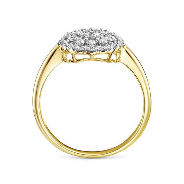 Кольцо с 56 бриллиантами из лимонного золота 127779