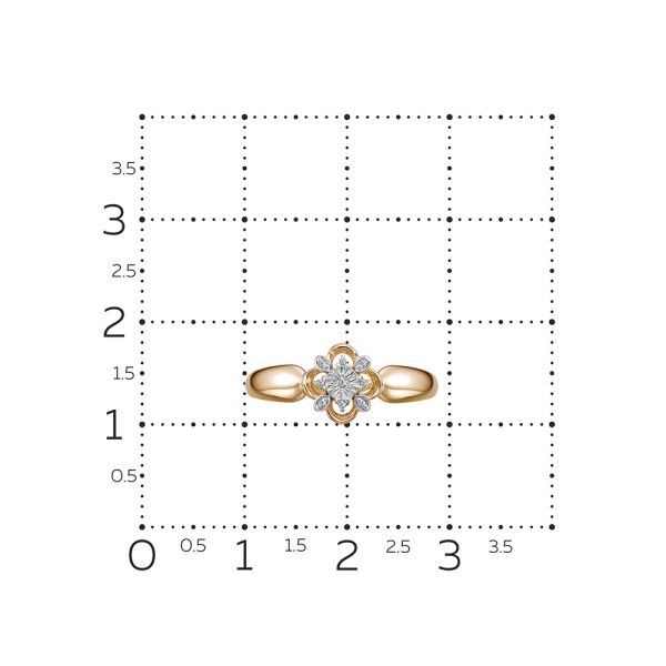 Кольцо с 9 бриллиантами из красного золота 141831