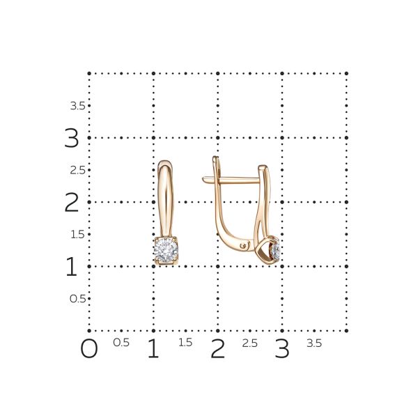 Серьги с бриллиантами 0.11 карат из красного золота 118337