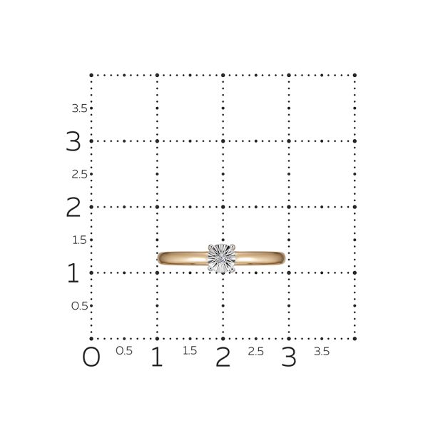 Кольцо с бриллиантом 0.015 карат из красного золота 142535