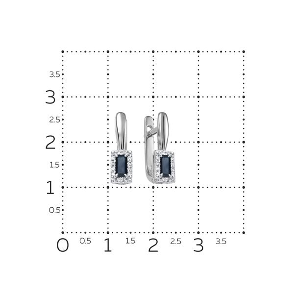 Серьги с сапфирами и 24 бриллиантами из белого золота 78141
