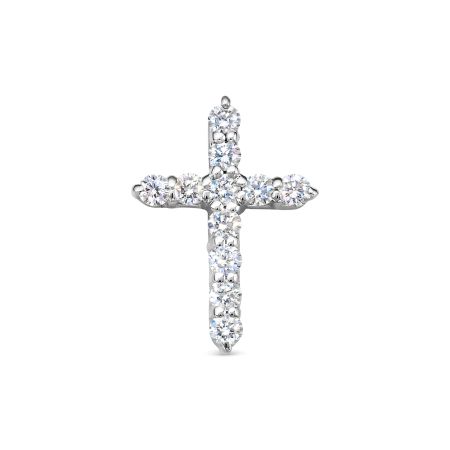Декоративный крест с 11 бриллиантами 0.33 карат из белого золота 87023