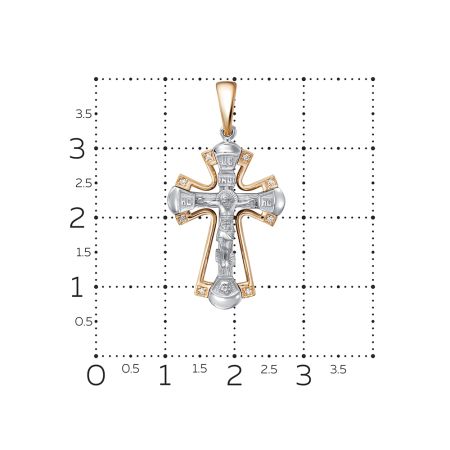 Православный крест с 8 бриллиантами 0.04 карат из комбинированного золота 79445