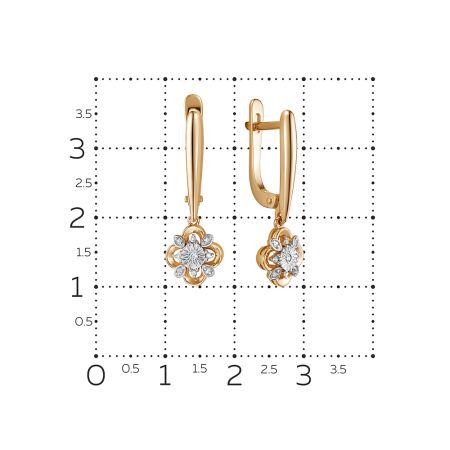 Серьги с 18 бриллиантами из красного золота 142809