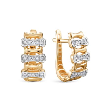 Серьги с 30 бриллиантами из красного золота 146438