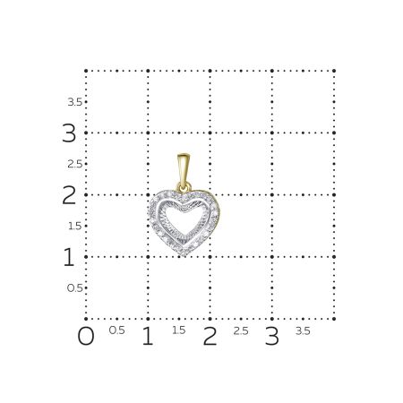 Подвеска с 26 бриллиантами 0.13 карат из лимонного золота 136936