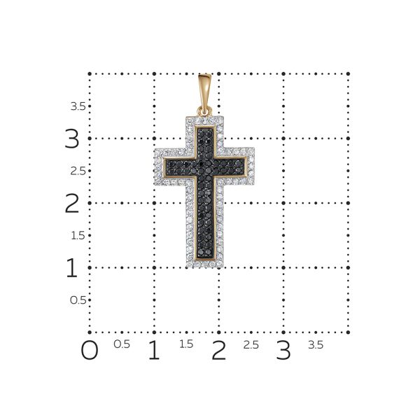 Декоративный крест с бриллиантами из красного золота 118201