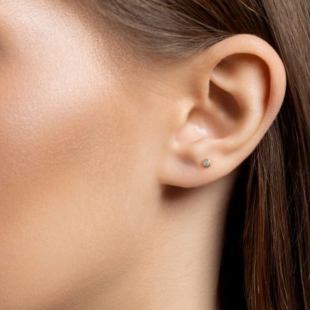 Пирсинг с бриллиантом 0.037 карат из лимонного золота 143708