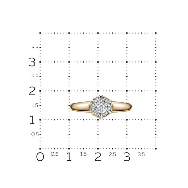 Кольцо с 13 бриллиантами из красного золота 110477