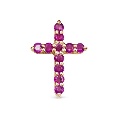 Декоративный крест с 11 рубинами из красного золота 77711
