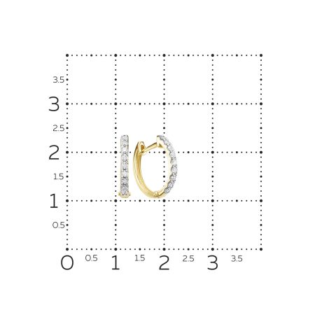 Серьги с 18 бриллиантами 0.252 карат из лимонного золота 127334