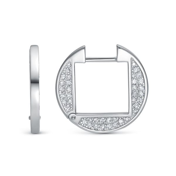 Серьги с 80 бриллиантами из белого золота 140783