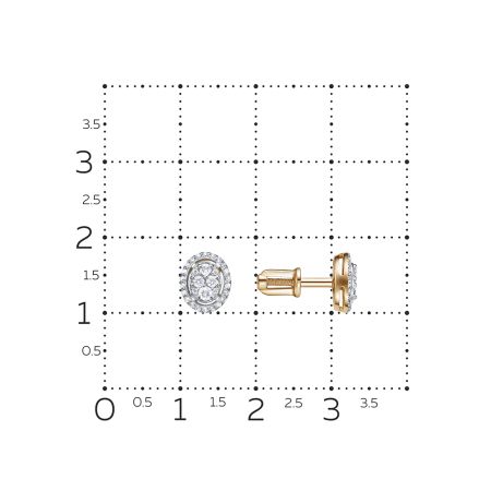 Серьги-пусеты с 60 бриллиантами из красного золота 132608
