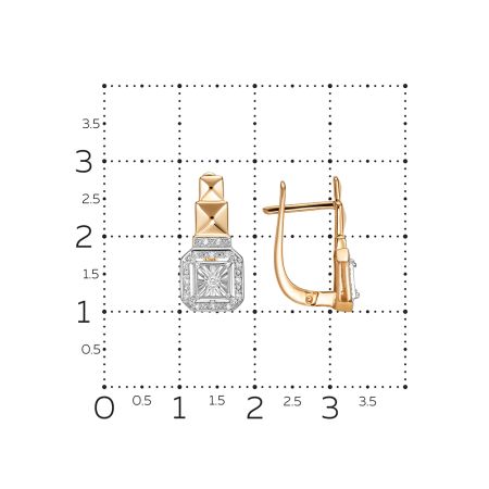 Серьги с 30 бриллиантами из красного золота 145694