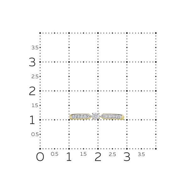 Кольцо с 11 бриллиантами из лимонного золота 127423