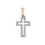 Декоративный крест с 40 бриллиантами 0.2 карат из красного золота 115314