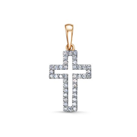 Декоративный крест с 40 бриллиантами 0.2 карат из красного золота 115314