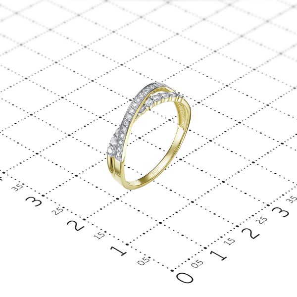 Кольцо с 29 бриллиантами из лимонного золота 88807