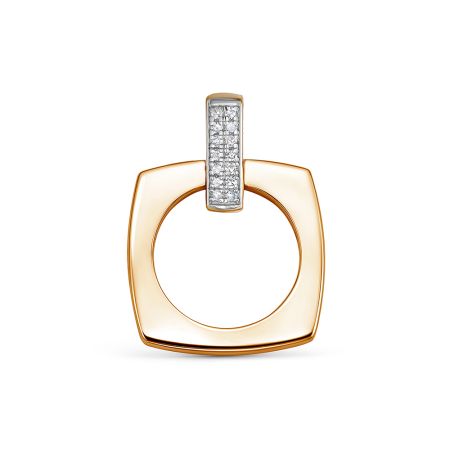 Подвеска с 14 бриллиантами 0.07 карат из красного золота 140833