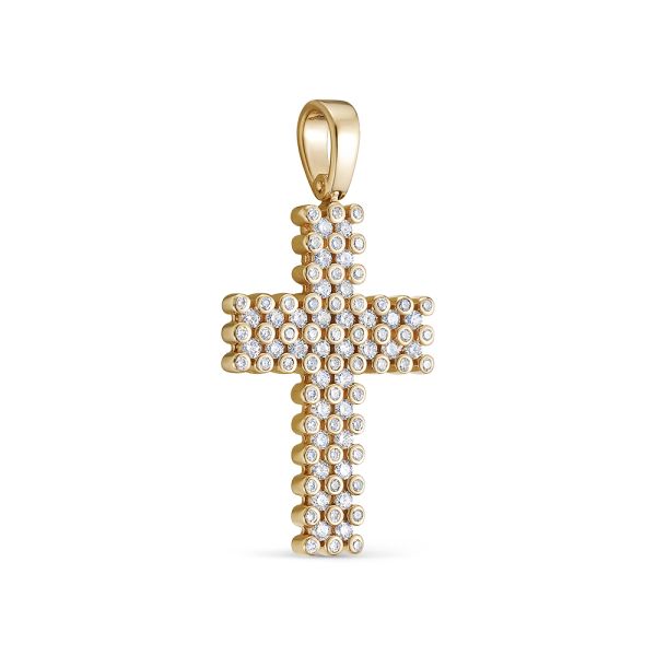 Декоративный крест с 88 бриллиантами из красного золота 118216