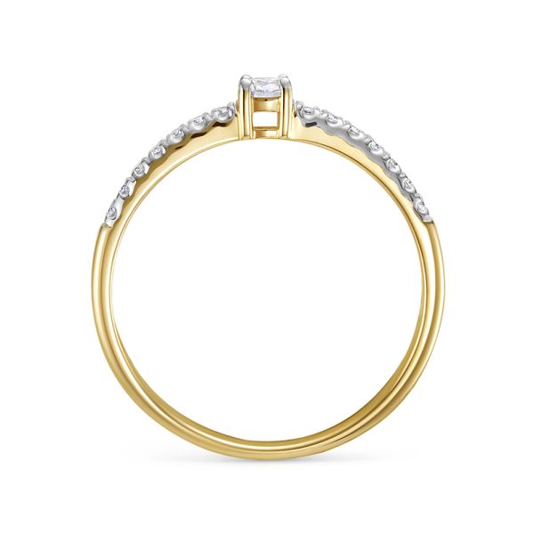 Кольцо с 15 бриллиантами из лимонного золота 127995