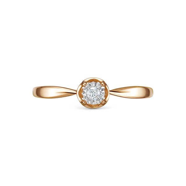 Кольцо с бриллиантом 0.03 карат из красного золота 121401