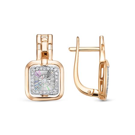Серьги с 50 бриллиантами из красного золота 145707