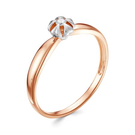 Кольцо с бриллиантом 0.032 карат из красного золота 51971