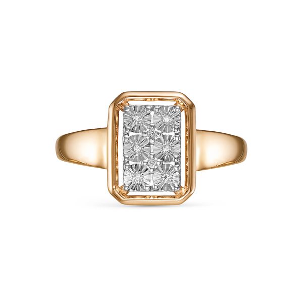 Кольцо с 8 бриллиантами 0.04 карат из красного золота 144505