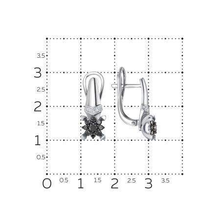 Серьги с 18 черными бриллиантами и 14 бриллиантами из белого золота 137335
