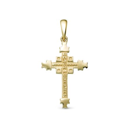 Православный крест с 16 бриллиантами из комбинированного золота 86370