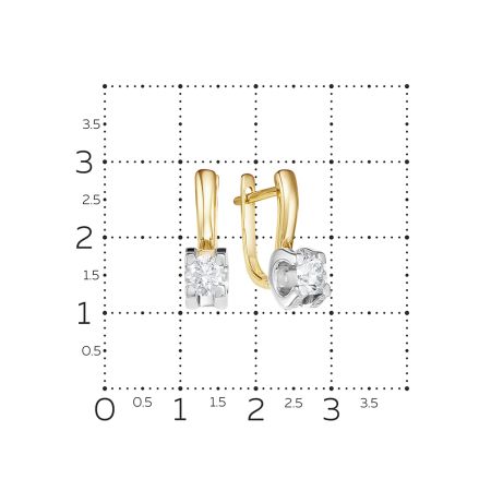 Серьги с бриллиантами 0.7 карат из лимонного золота 54106