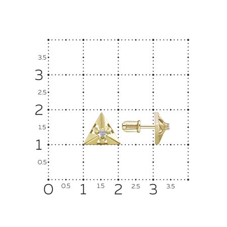 Серьги-пусеты с бриллиантами 0.048 карат из лимонного золота 127340