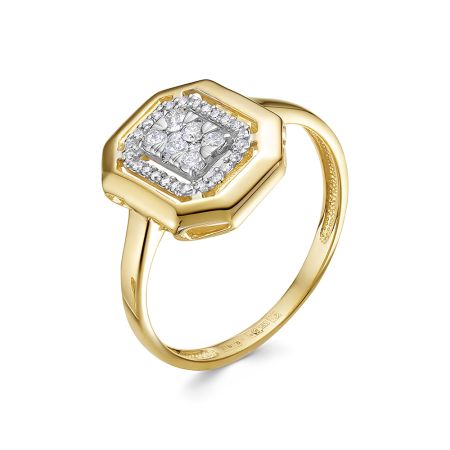 Кольцо с 32 бриллиантами из лимонного золота 132979